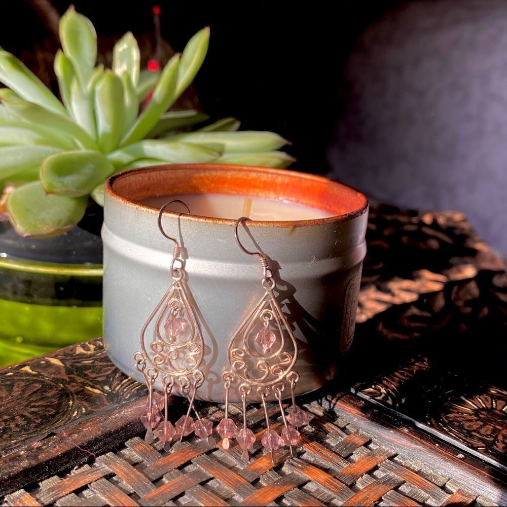 Sterling silver & crystal chandelier earrings